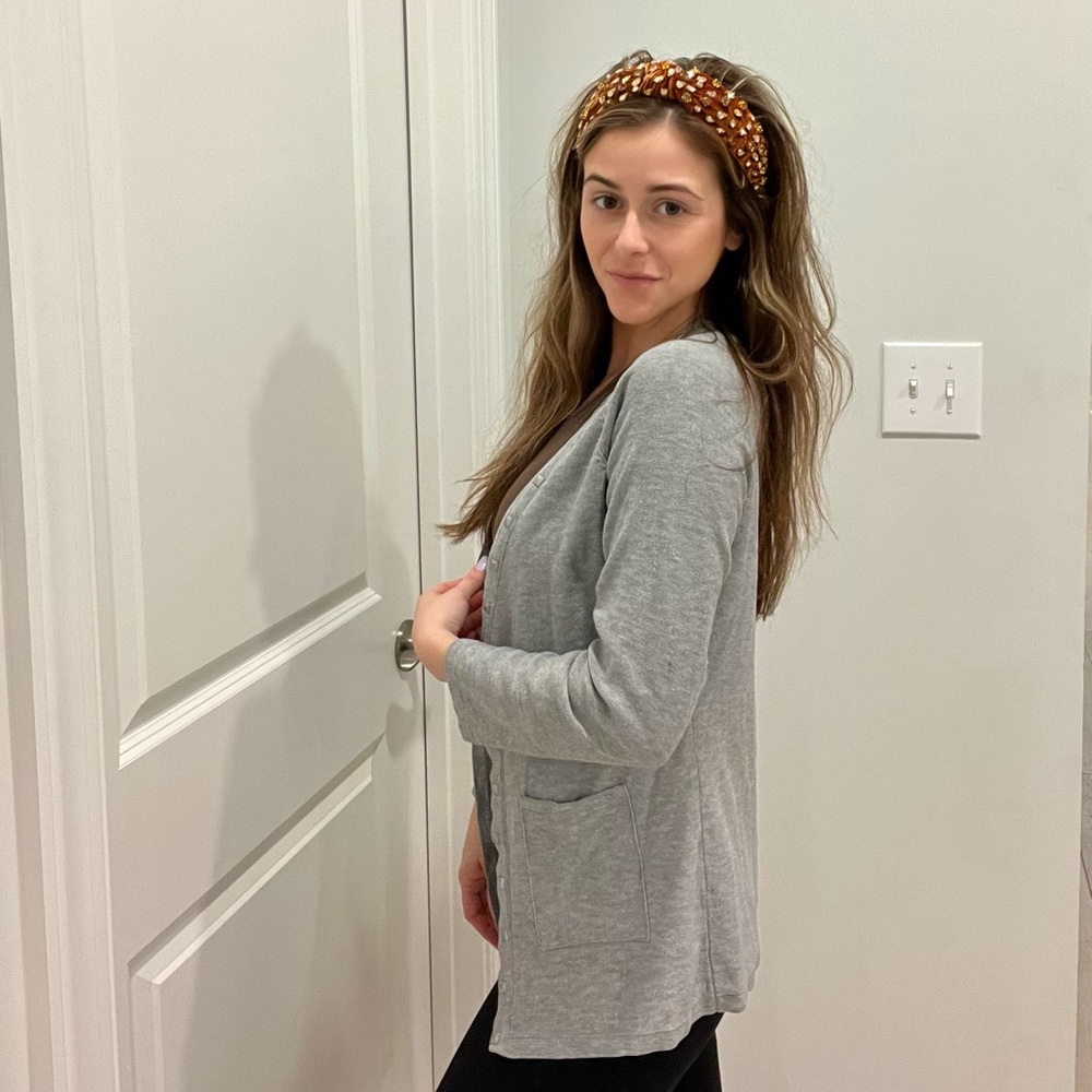 Gray Studded Cardigan